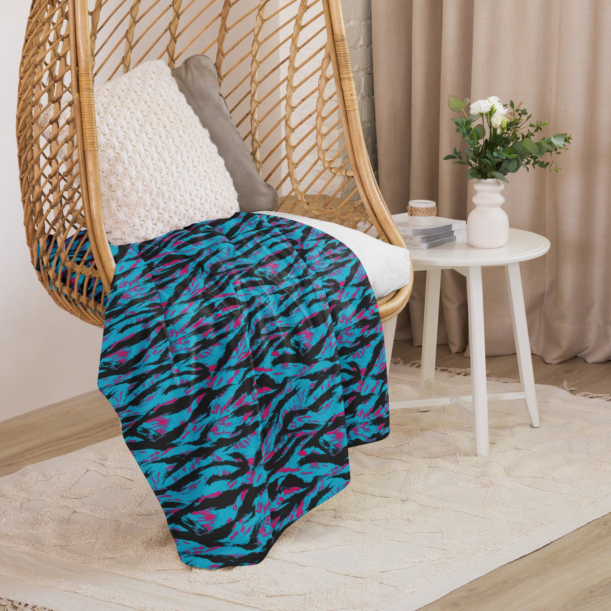 American Miami Vice Tiger Stripe CAMO Sherpa Blanket