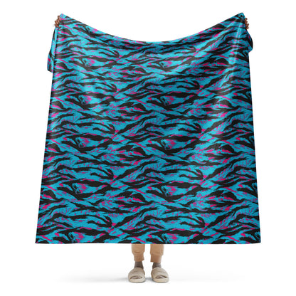 American Miami Vice Tiger Stripe CAMO Sherpa Blanket - 60″×80″