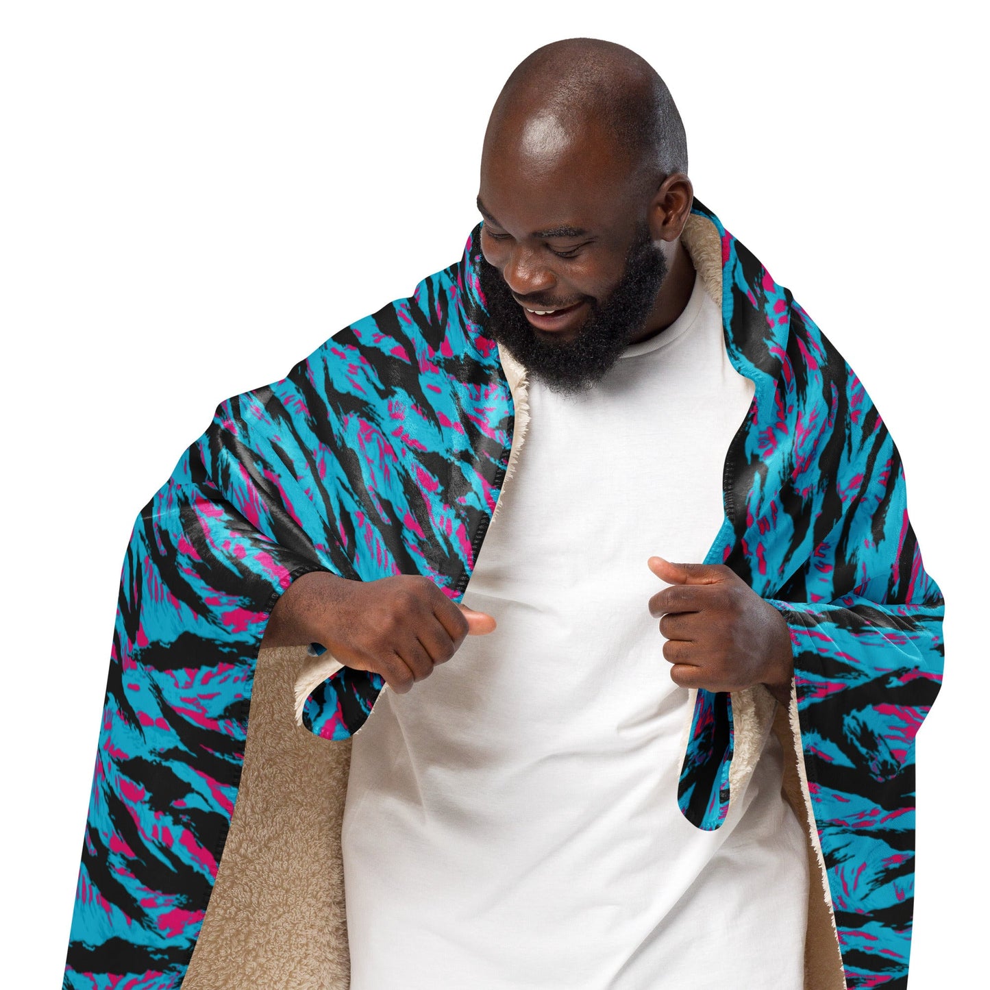 American Miami Vice Tiger Stripe CAMO Sherpa Blanket