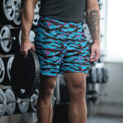 American Miami Vice Tiger Stripe CAMO Unisex Athletic Long Shorts - 2XS