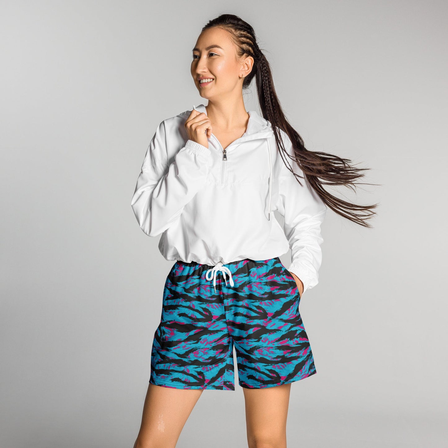 American Miami Vice Tiger Stripe CAMO Unisex Athletic Long Shorts