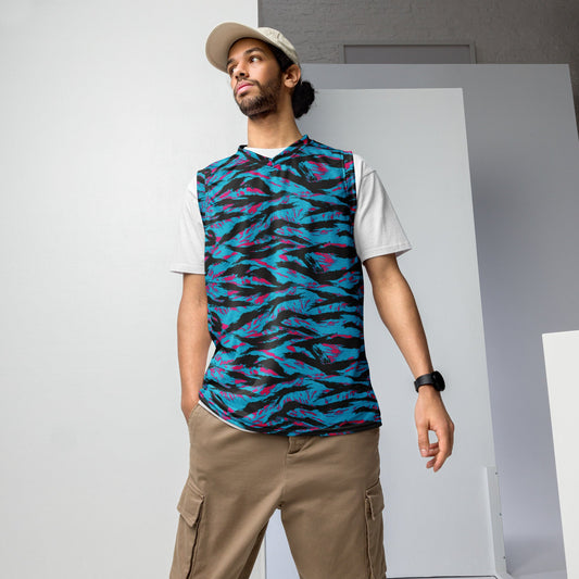 American Miami Vice Tiger Stripe CAMO Unisex Basketball Jersey - 2XS