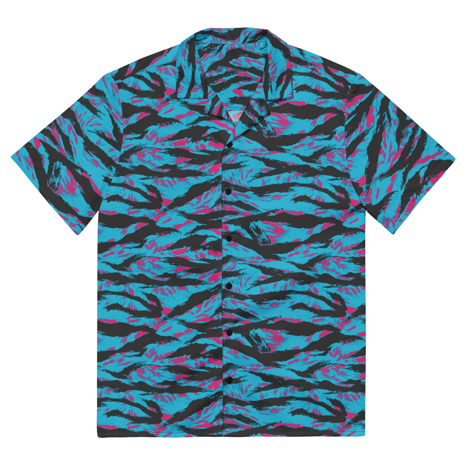 American Miami Vice Tiger Stripe CAMO Unisex Short-Sleeve Button Shirt