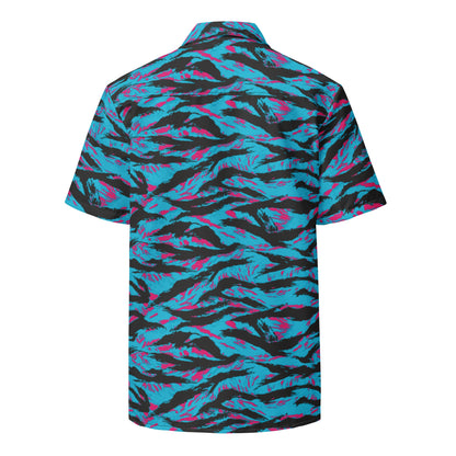 American Miami Vice Tiger Stripe CAMO Unisex Short-Sleeve Button Shirt