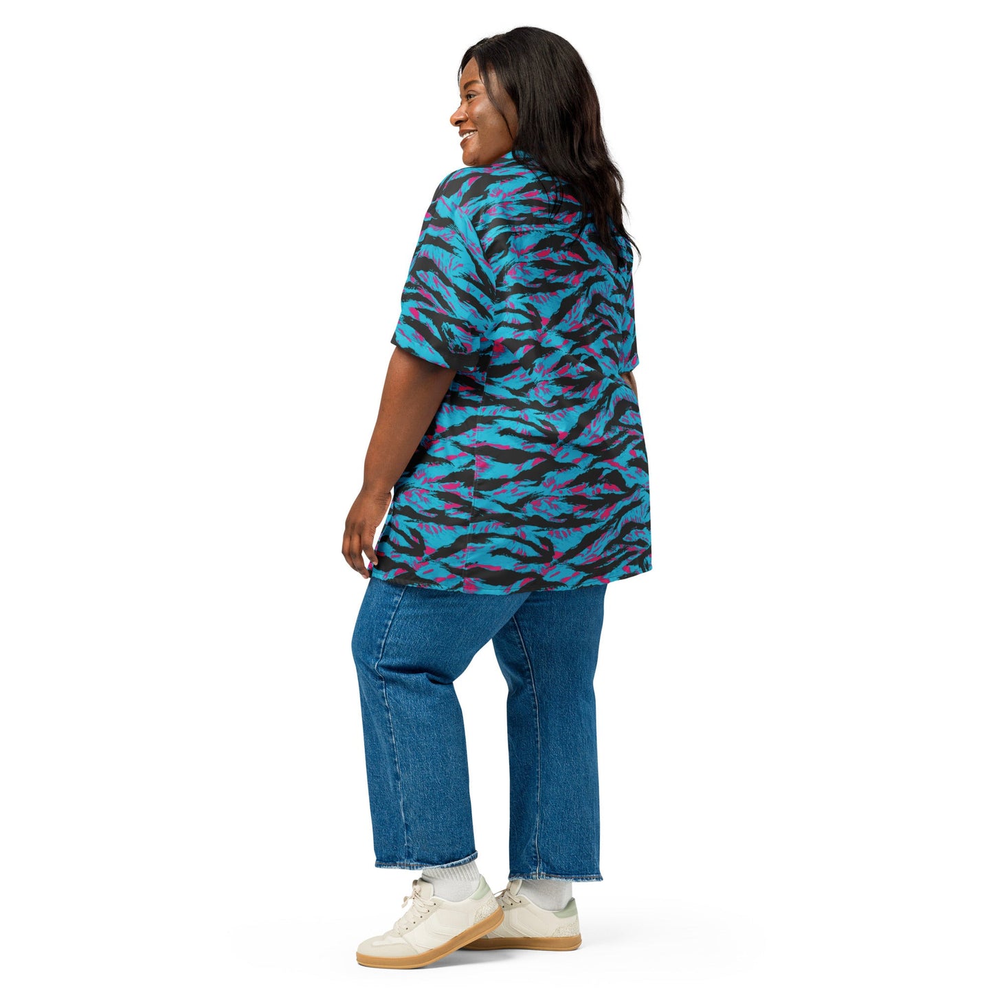 American Miami Vice Tiger Stripe CAMO Unisex Short-Sleeve Button Shirt