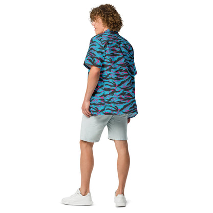 American Miami Vice Tiger Stripe CAMO Unisex Short-Sleeve Button Shirt