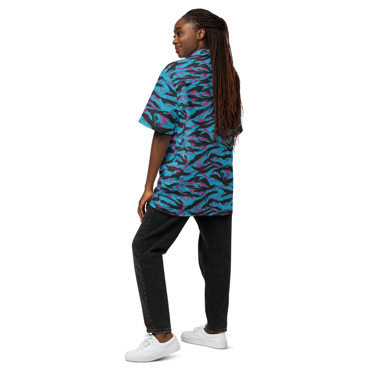 American Miami Vice Tiger Stripe CAMO Unisex Short-Sleeve Button Shirt