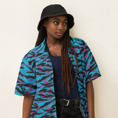 American Miami Vice Tiger Stripe CAMO Unisex Short-Sleeve Button Shirt