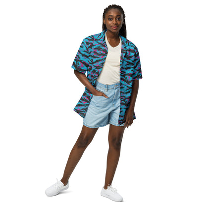 American Miami Vice Tiger Stripe CAMO Unisex Short-Sleeve Button Shirt