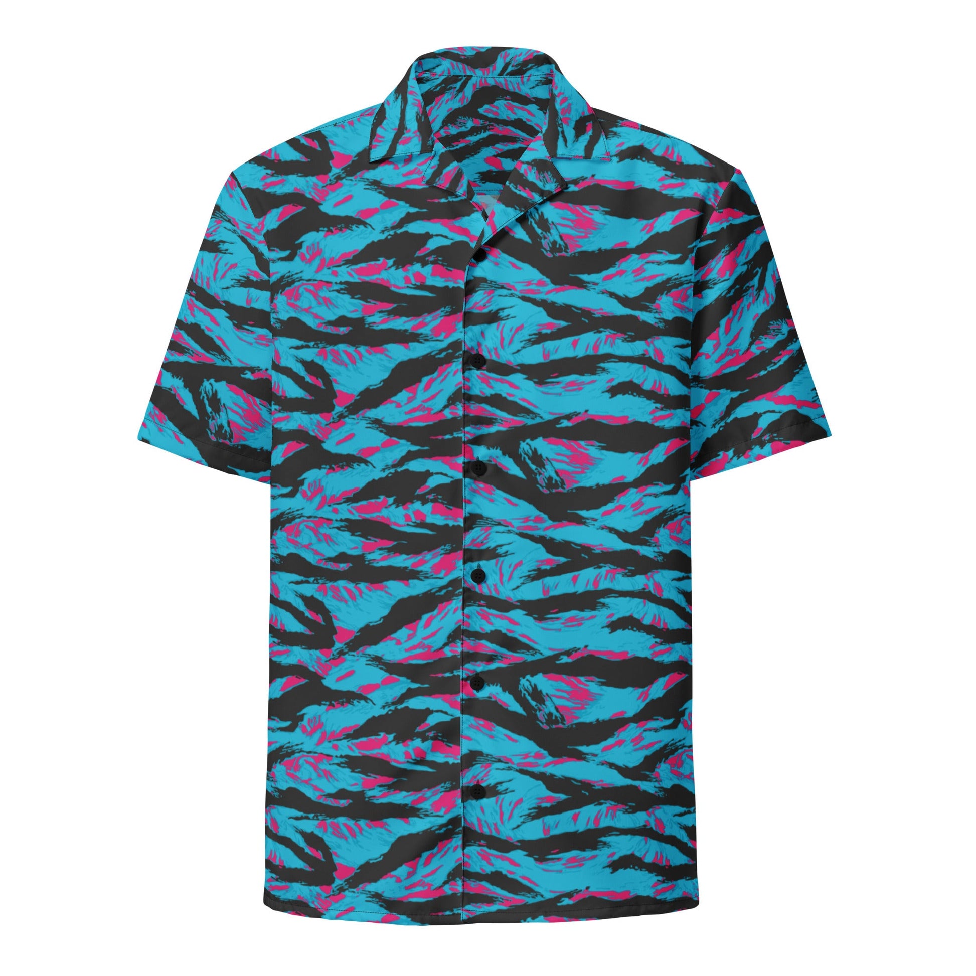 American Miami Vice Tiger Stripe CAMO Unisex Short-Sleeve Button Shirt