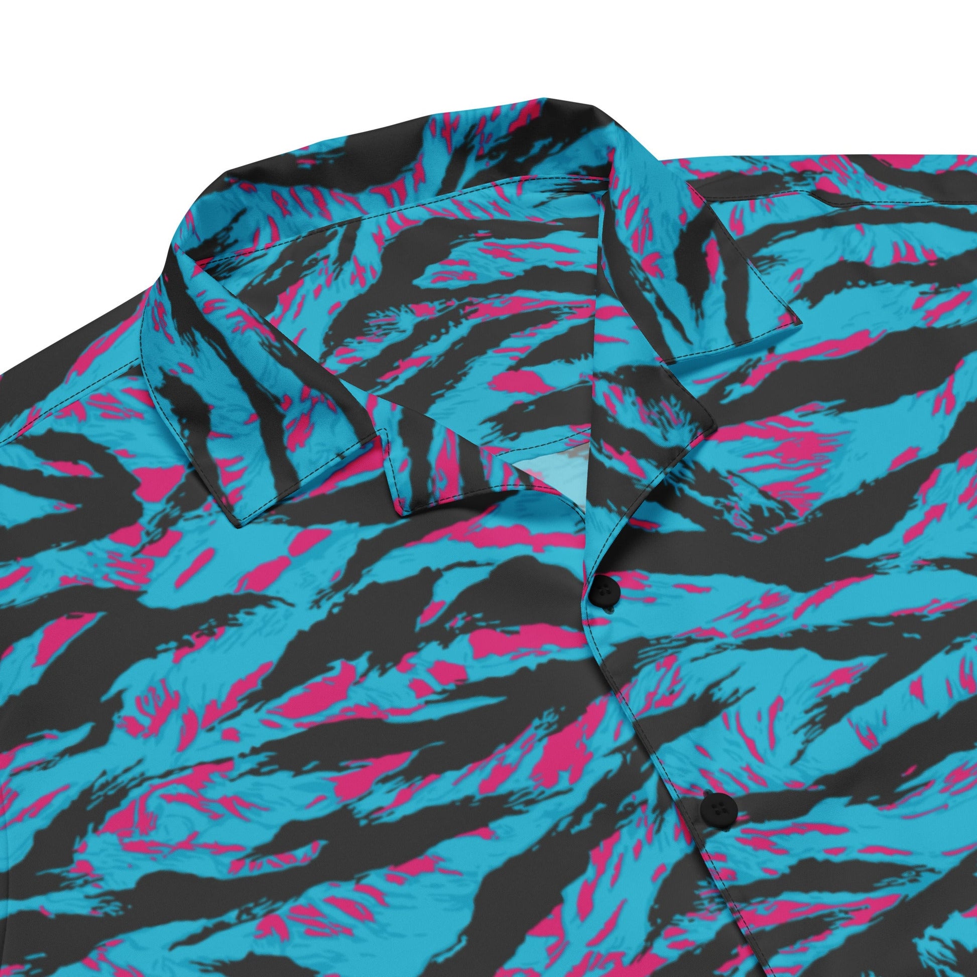 American Miami Vice Tiger Stripe CAMO Unisex Short-Sleeve Button Shirt