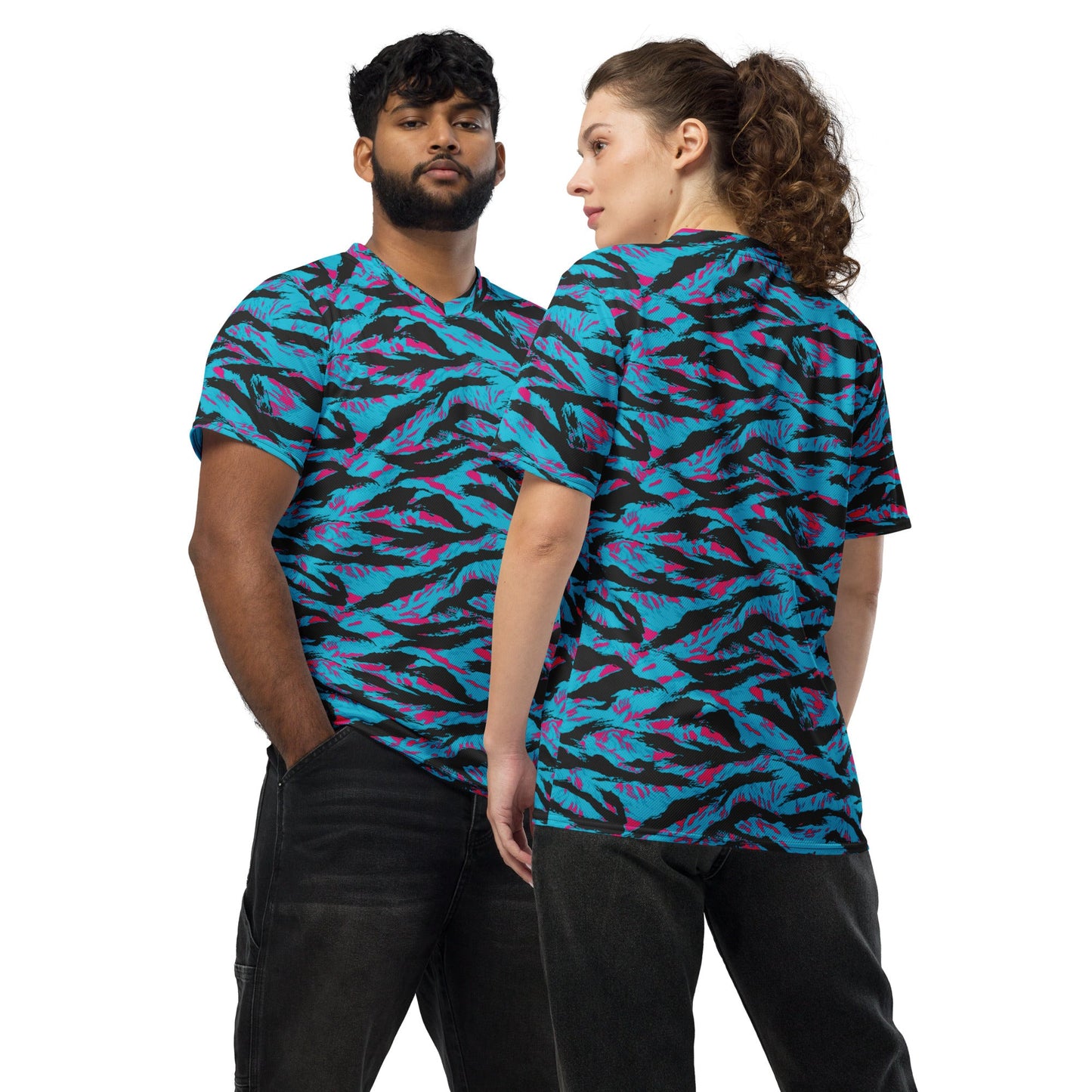 American Miami Vice Tiger Stripe CAMO Unisex Sports Jersey - 2XS
