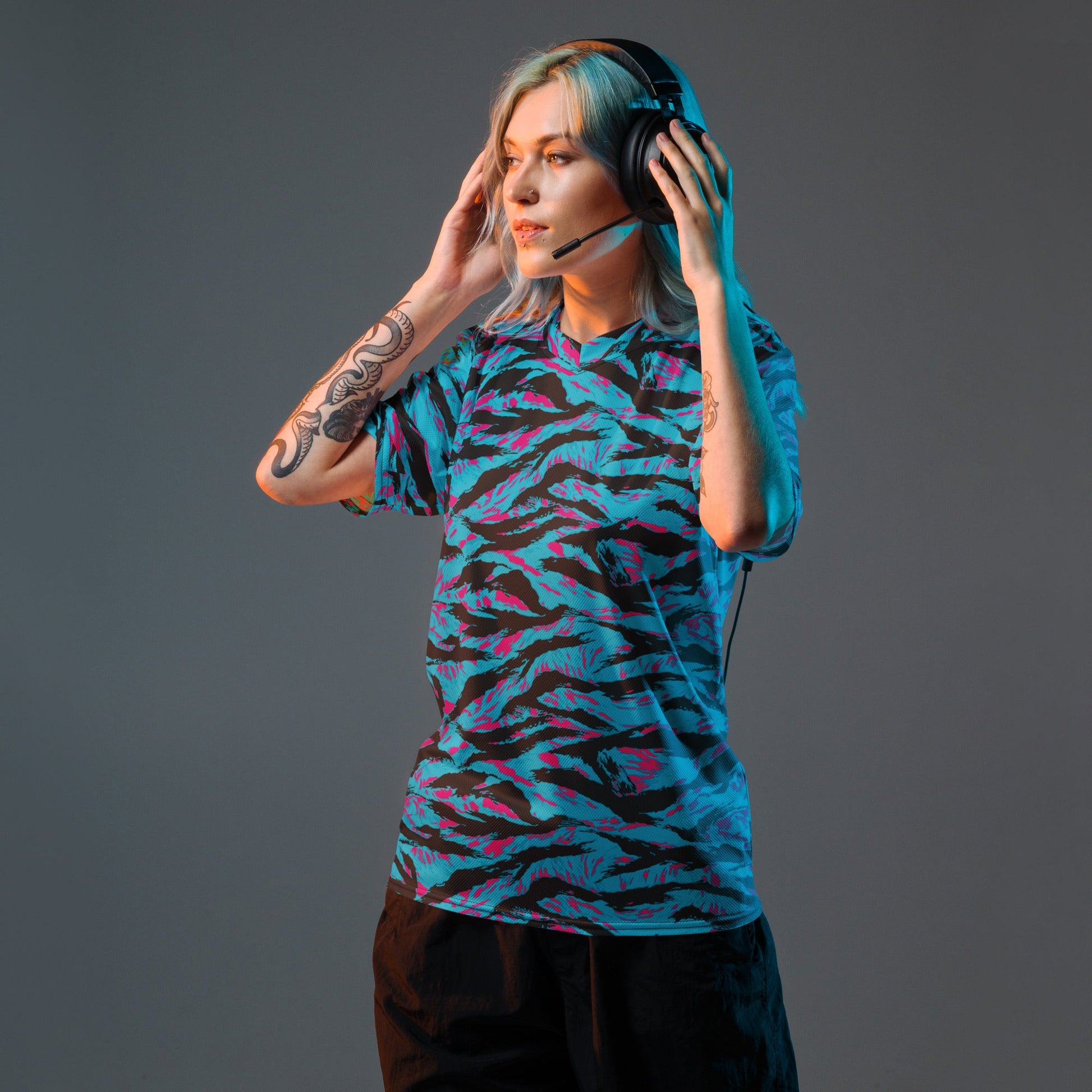 American Miami Vice Tiger Stripe CAMO Unisex Sports Jersey