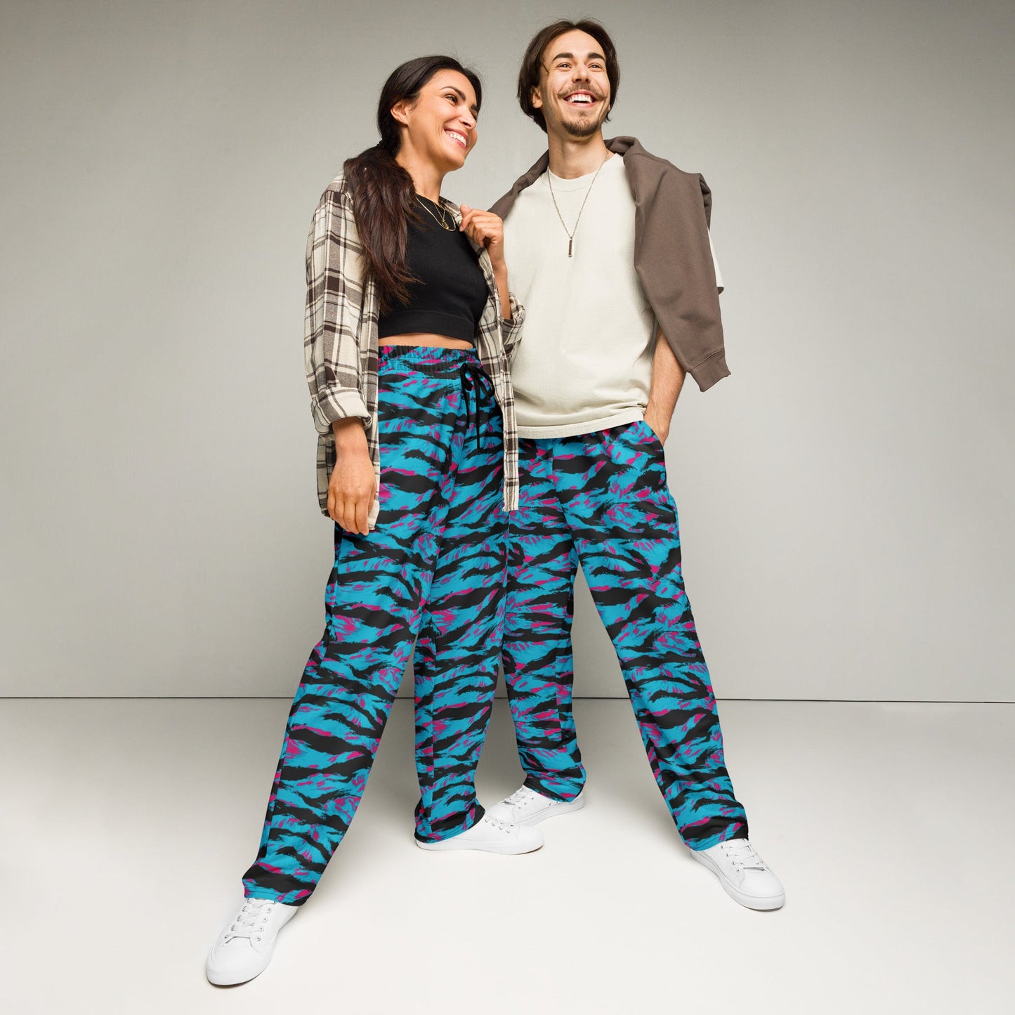American Miami Vice Tiger Stripe CAMO Unisex Wide-Leg Joggers - 2XS
