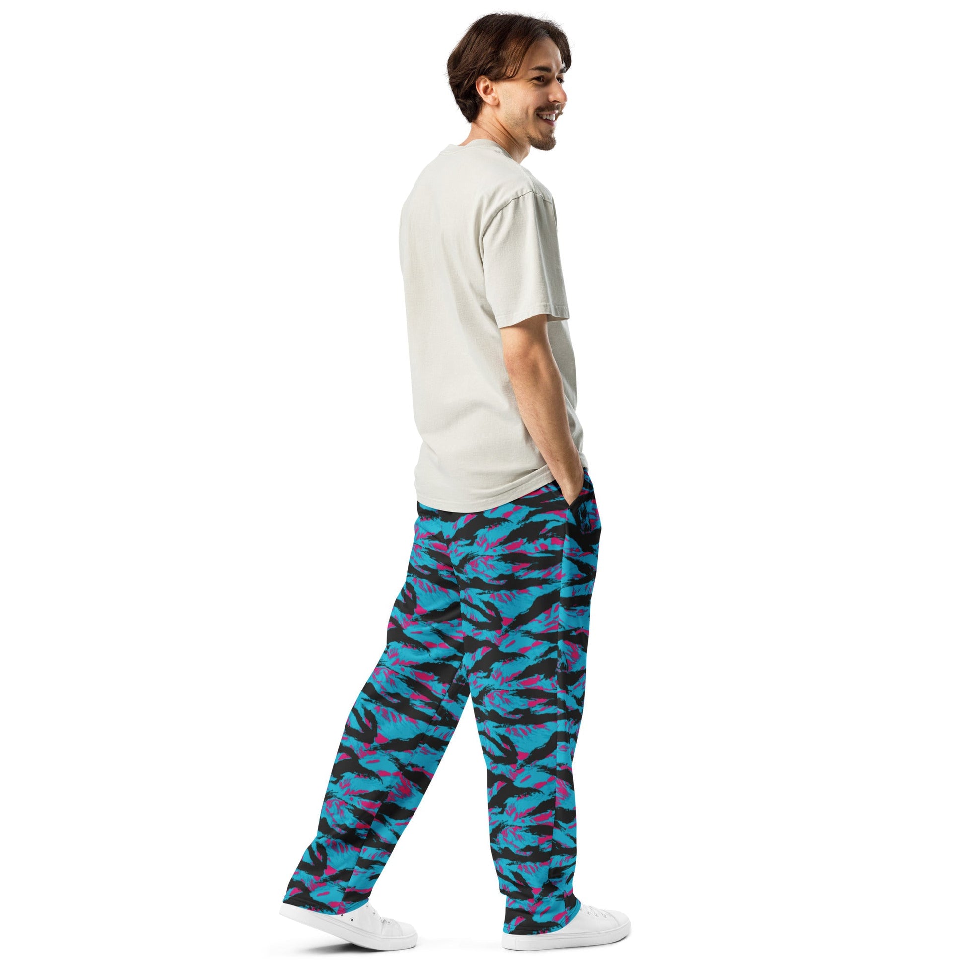 American Miami Vice Tiger Stripe CAMO Unisex Wide-Leg Joggers
