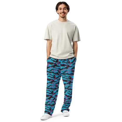American Miami Vice Tiger Stripe CAMO Unisex Wide-Leg Joggers
