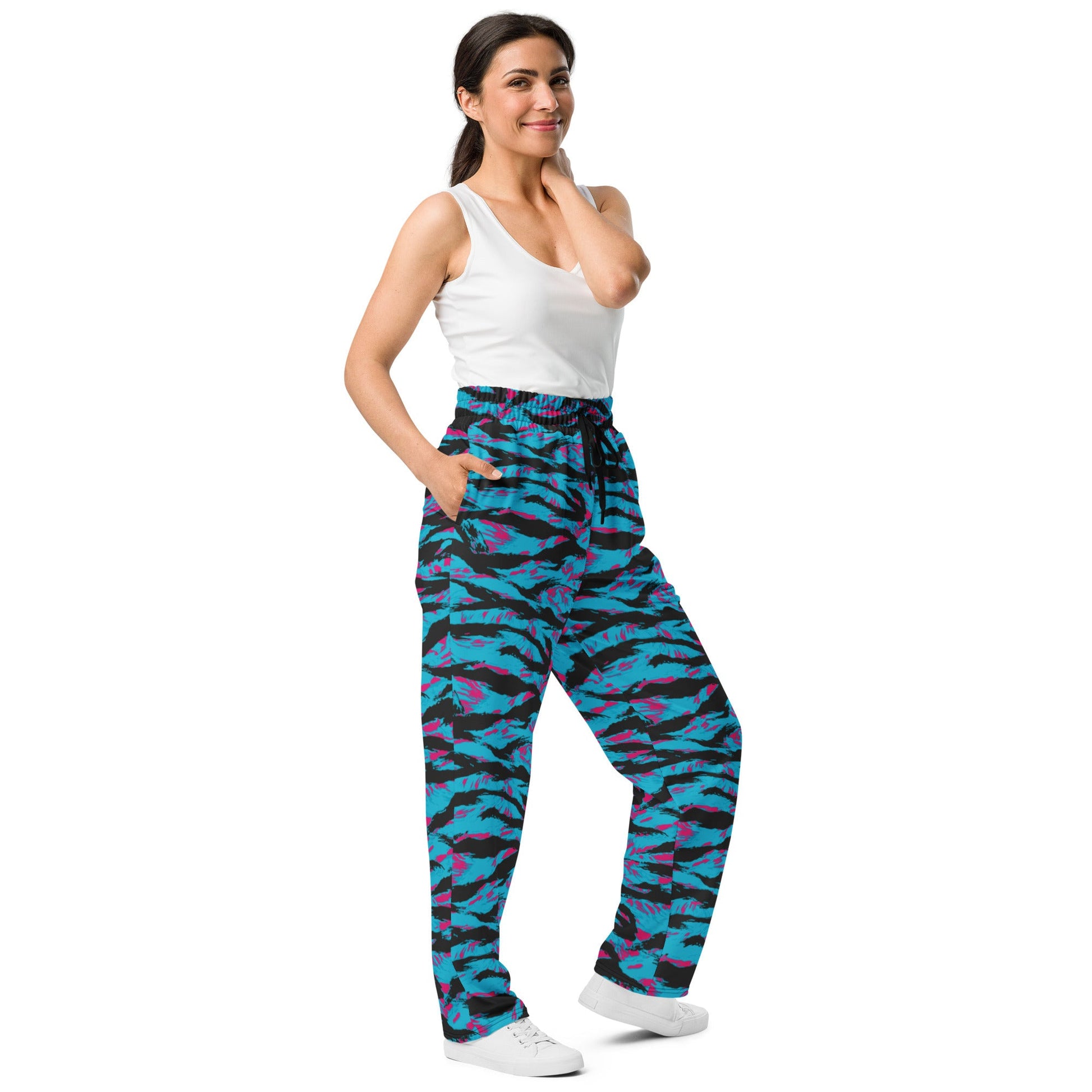 American Miami Vice Tiger Stripe CAMO Unisex Wide-Leg Joggers