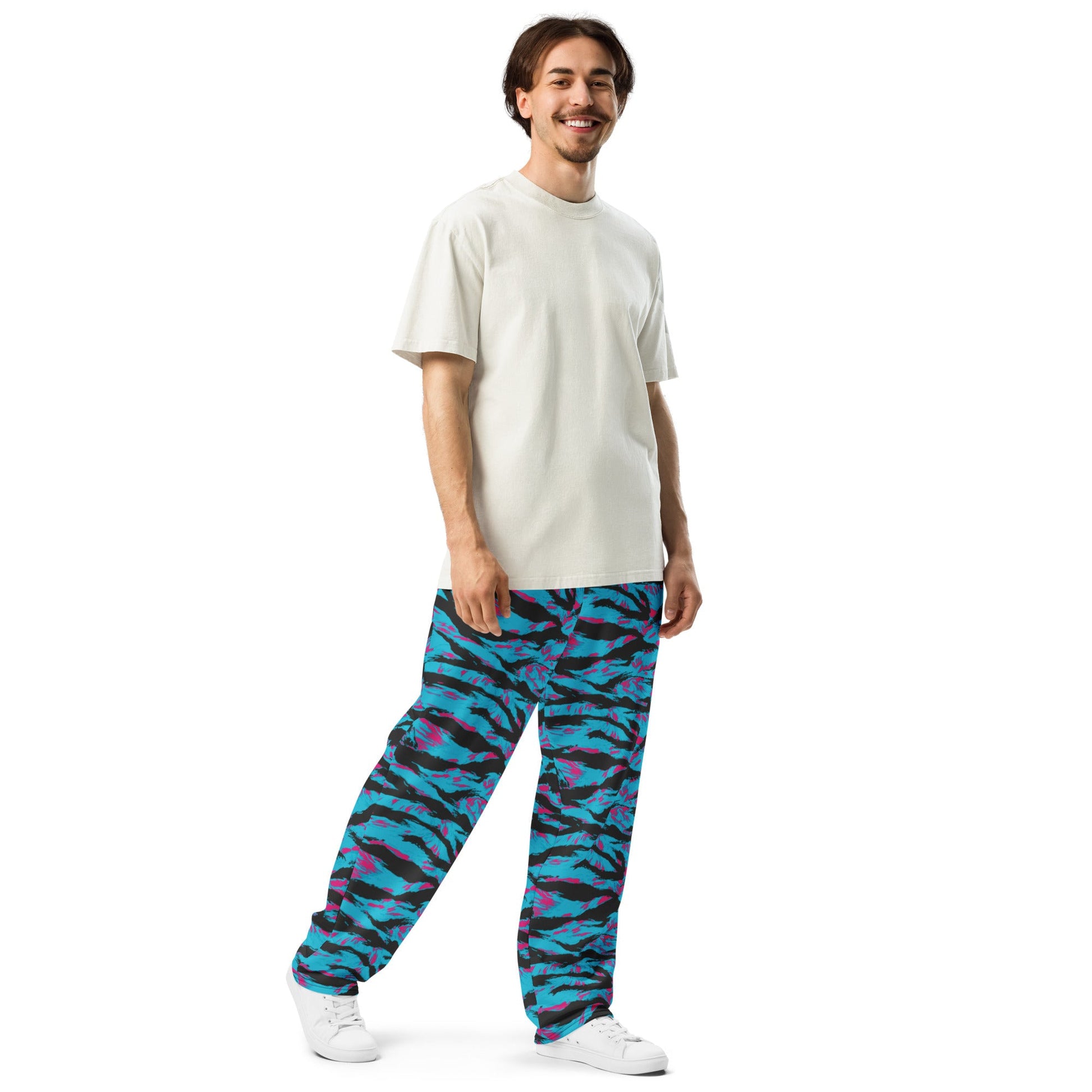 American Miami Vice Tiger Stripe CAMO Unisex Wide-Leg Joggers