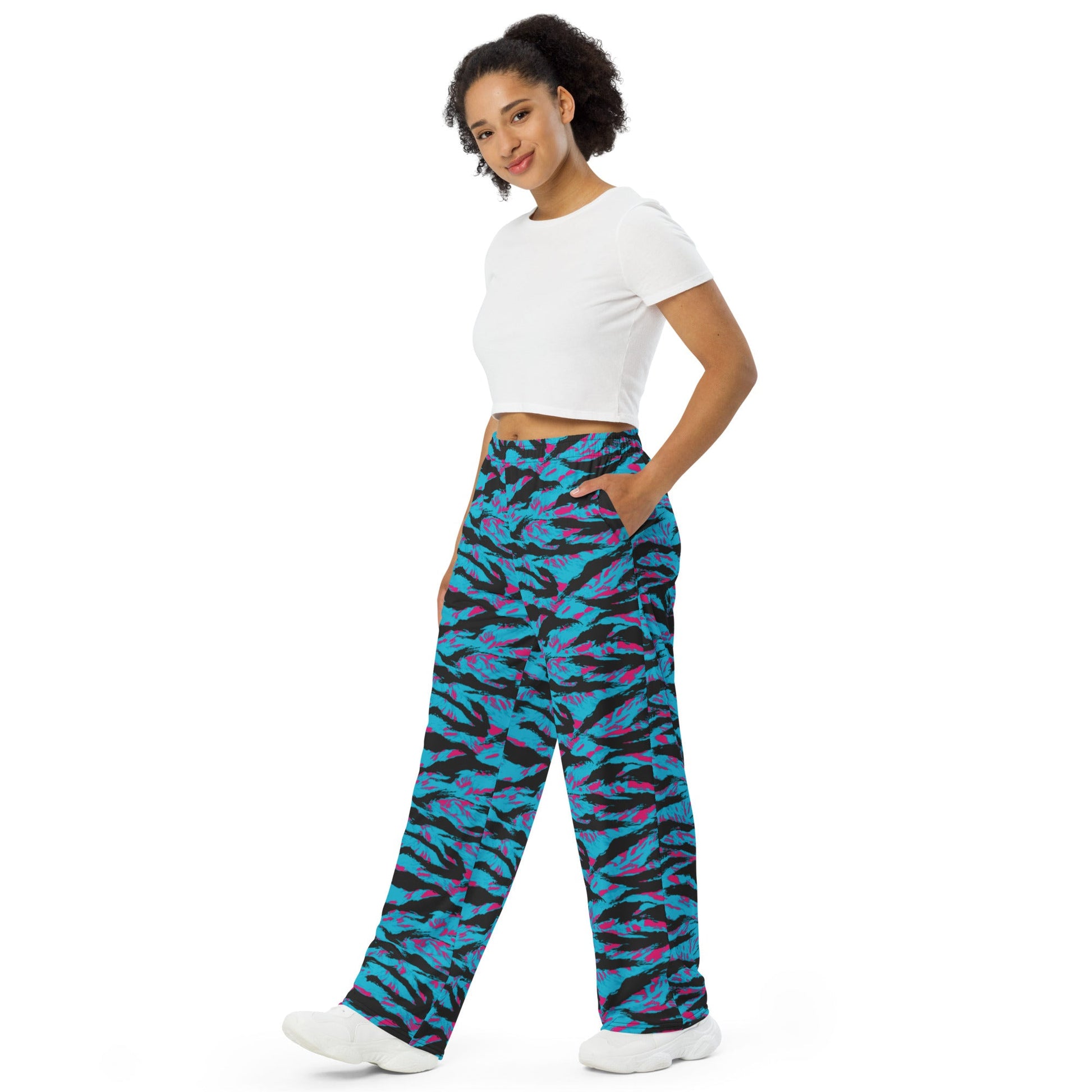 American Miami Vice Tiger Stripe CAMO Unisex Wide-Leg Leisure Pants
