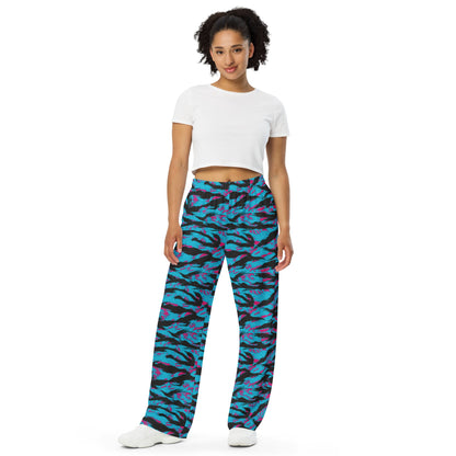 American Miami Vice Tiger Stripe CAMO Unisex Wide-Leg Leisure Pants