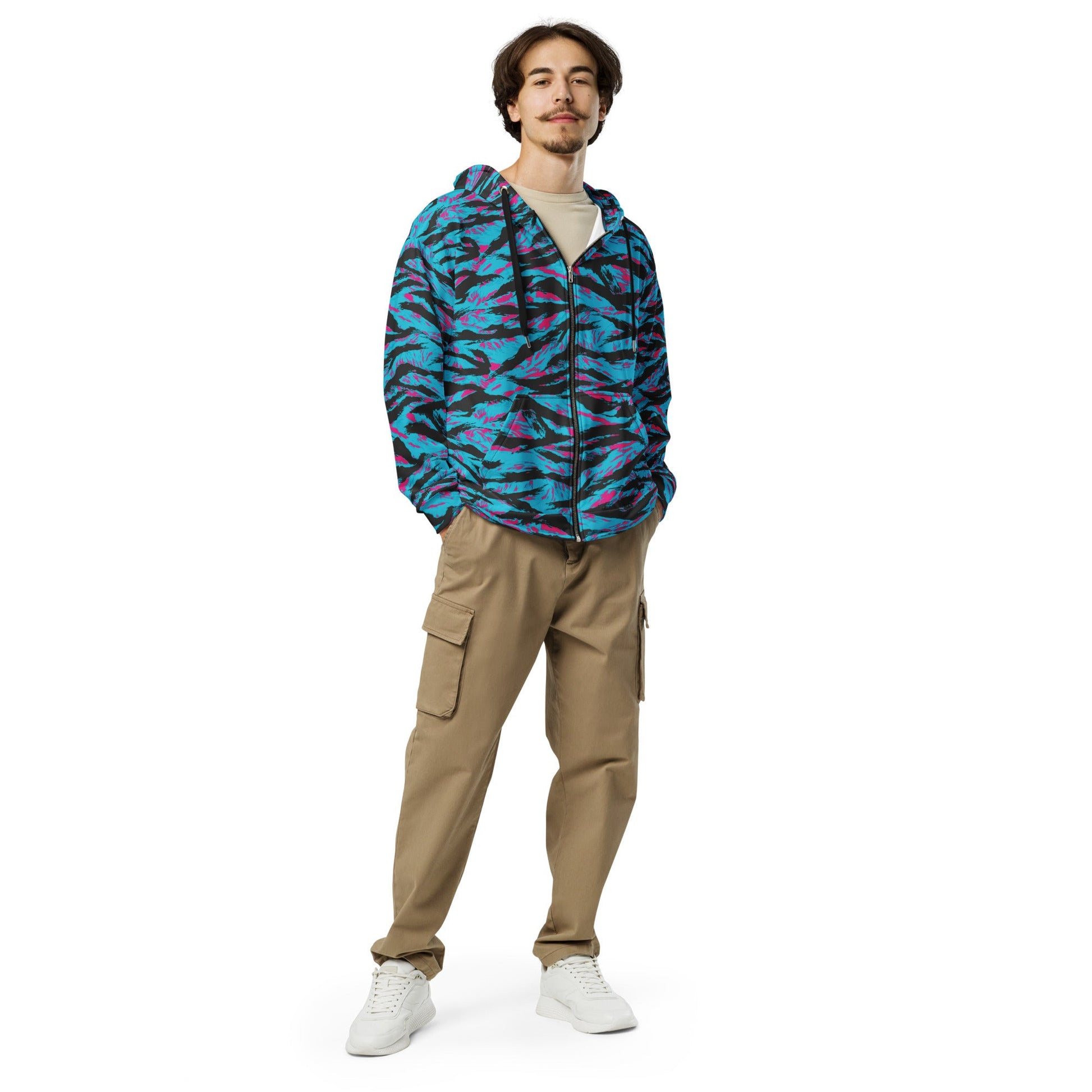 American Miami Vice Tiger Stripe CAMO Unisex Zip Hoodie