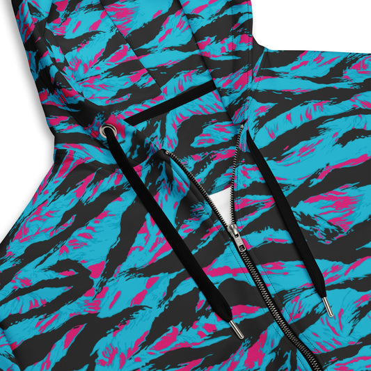 American Miami Vice Tiger Stripe CAMO Unisex Zip Hoodie