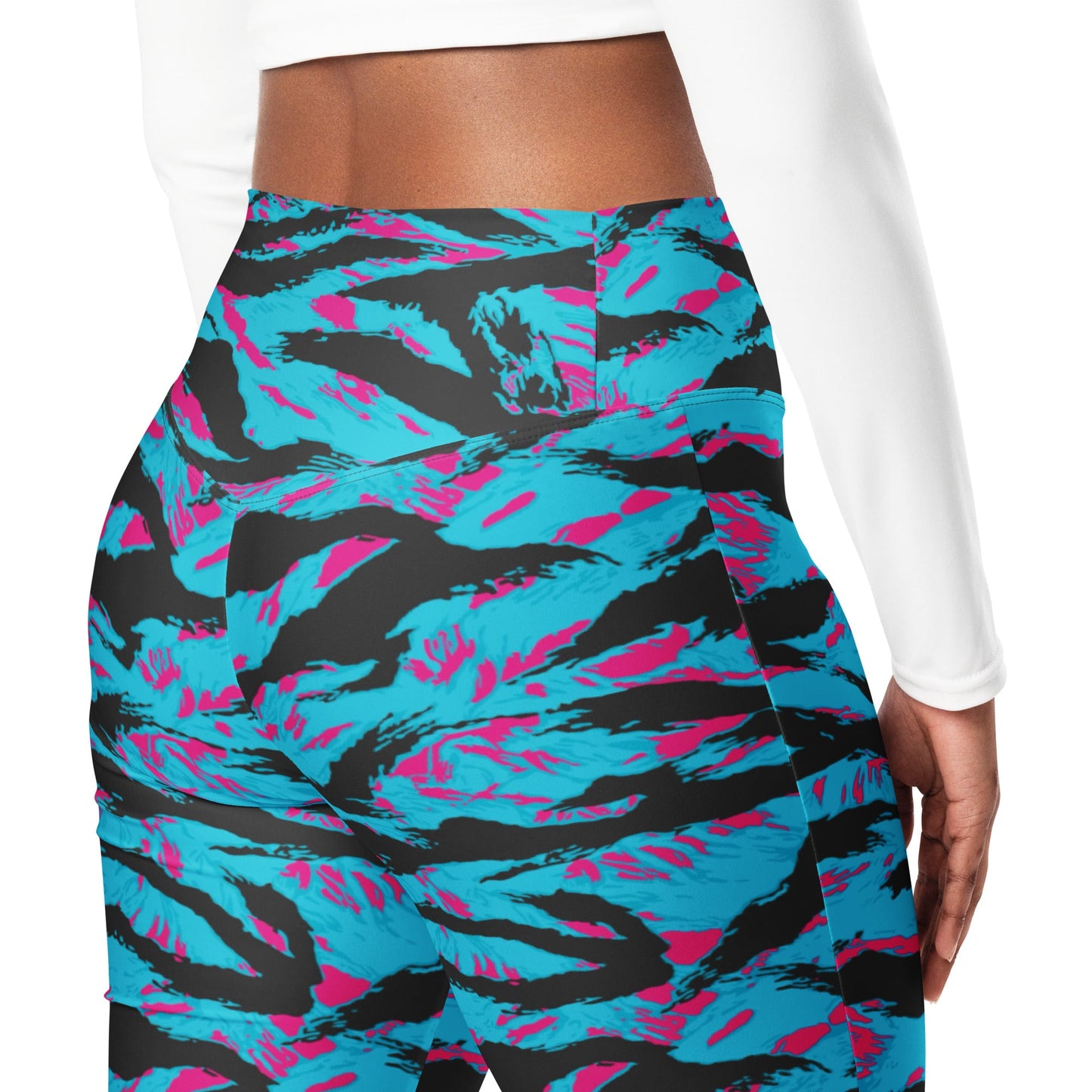 American Miami Vice Tiger Stripe CAMO Womens Flare Leggings