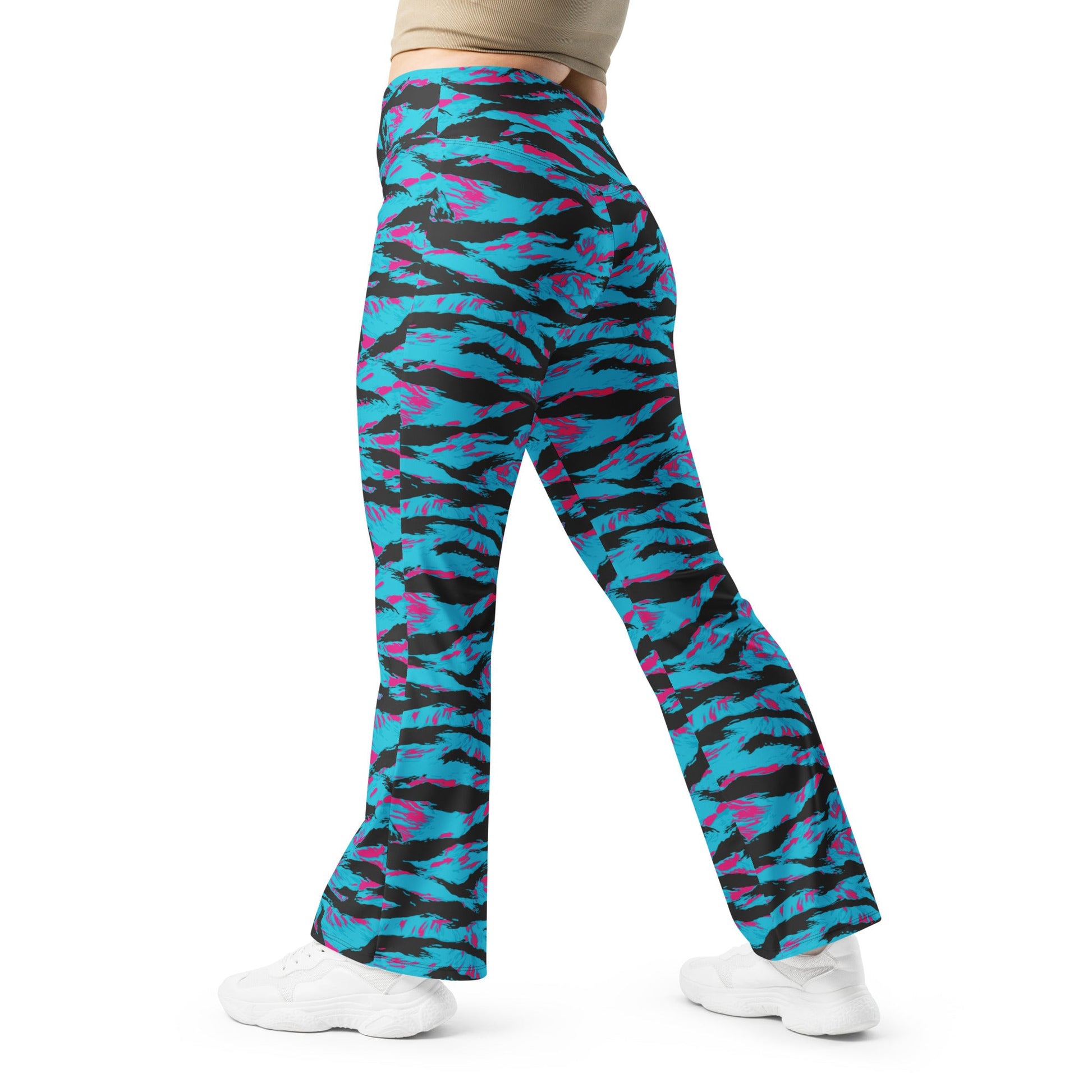 American Miami Vice Tiger Stripe CAMO Womens Flare Leggings - 2XS