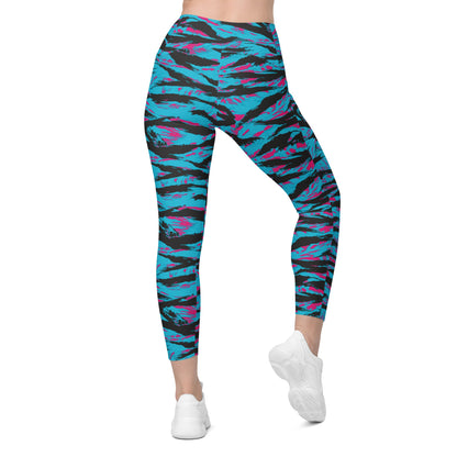 American Miami Vice Tiger Stripe CAMO Womens Leggings with Pockets