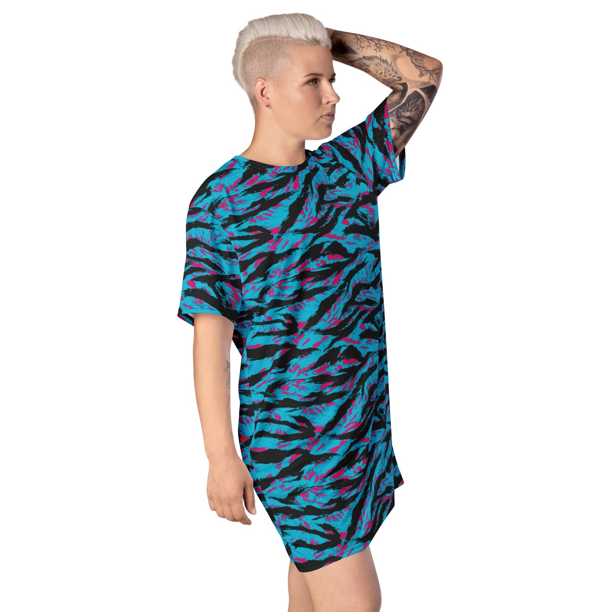 American Miami Vice Tiger Stripe CAMO Womens T-Shirt Dress