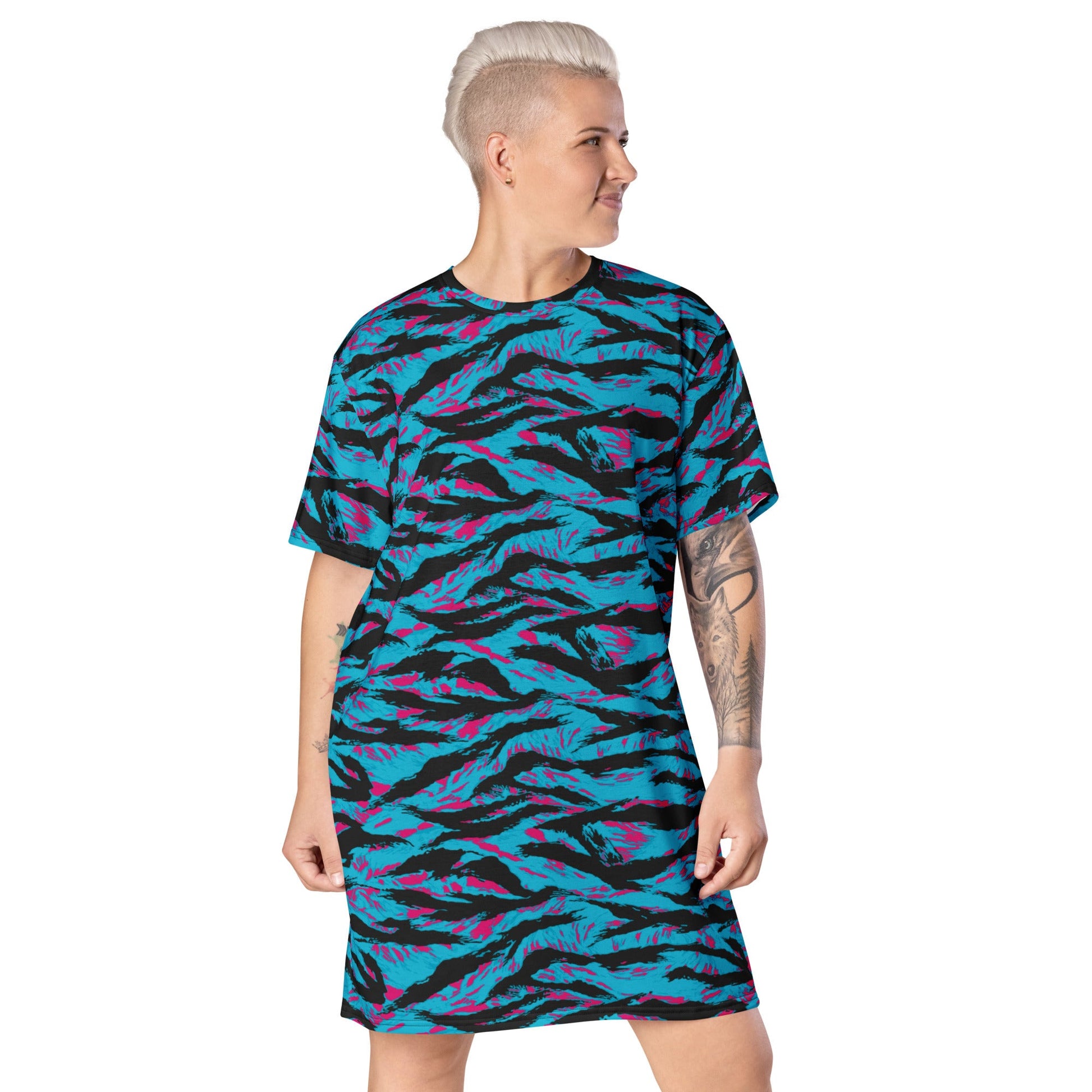 American Miami Vice Tiger Stripe CAMO Womens T-Shirt Dress