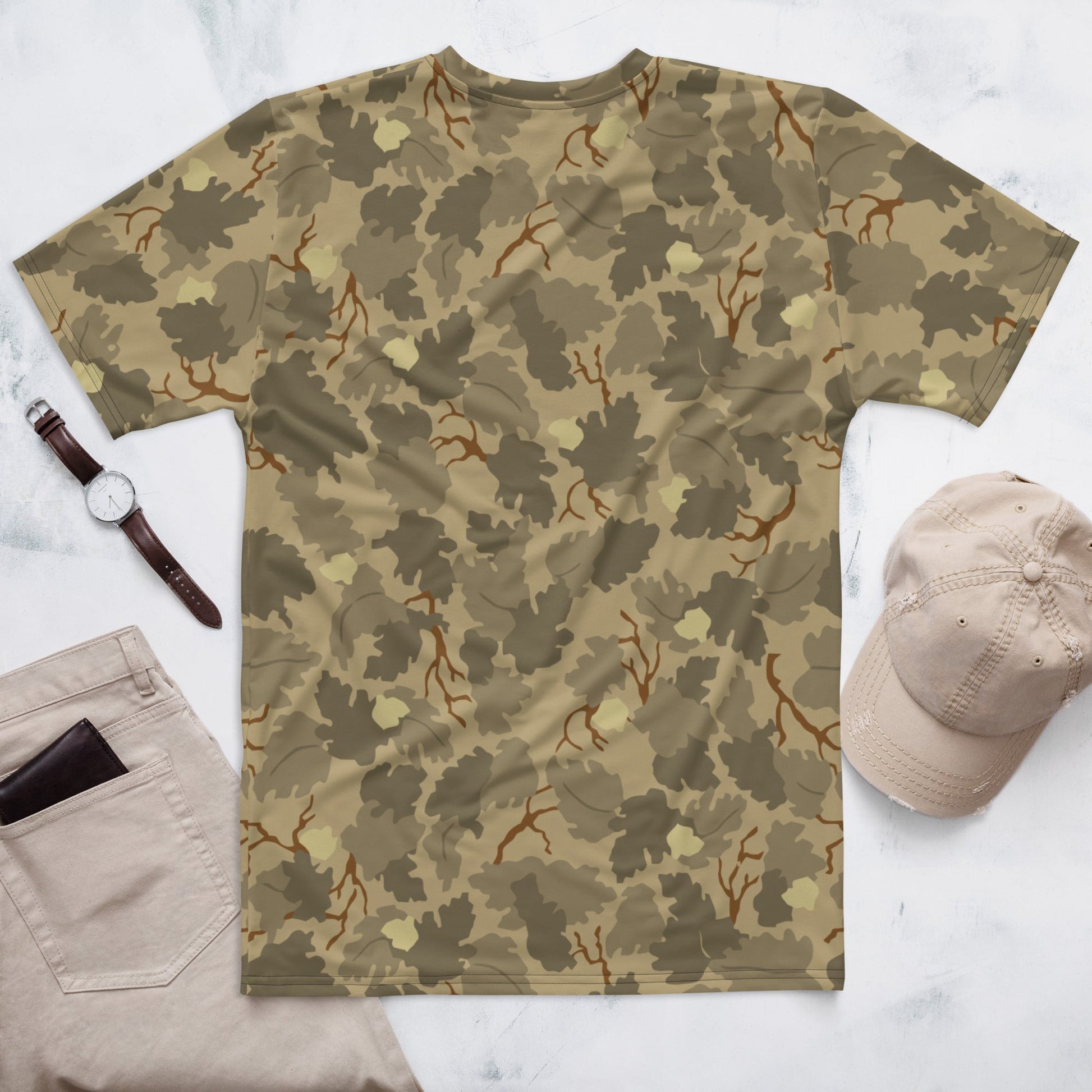 American Mitchell Wine Leaf Brown CAMO Mens T-Shirt
