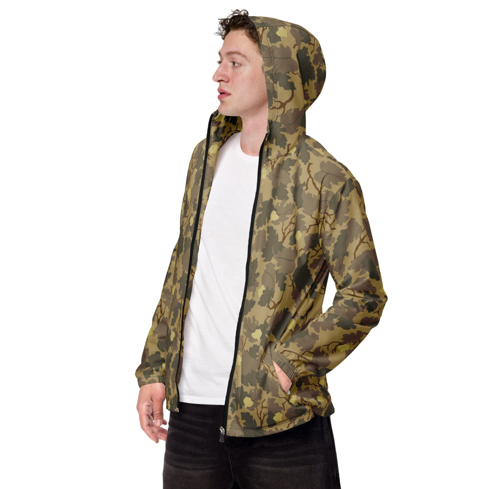 American Mitchell Wine Leaf Brown CAMO Men’s windbreaker - XS - Mens Windbreaker