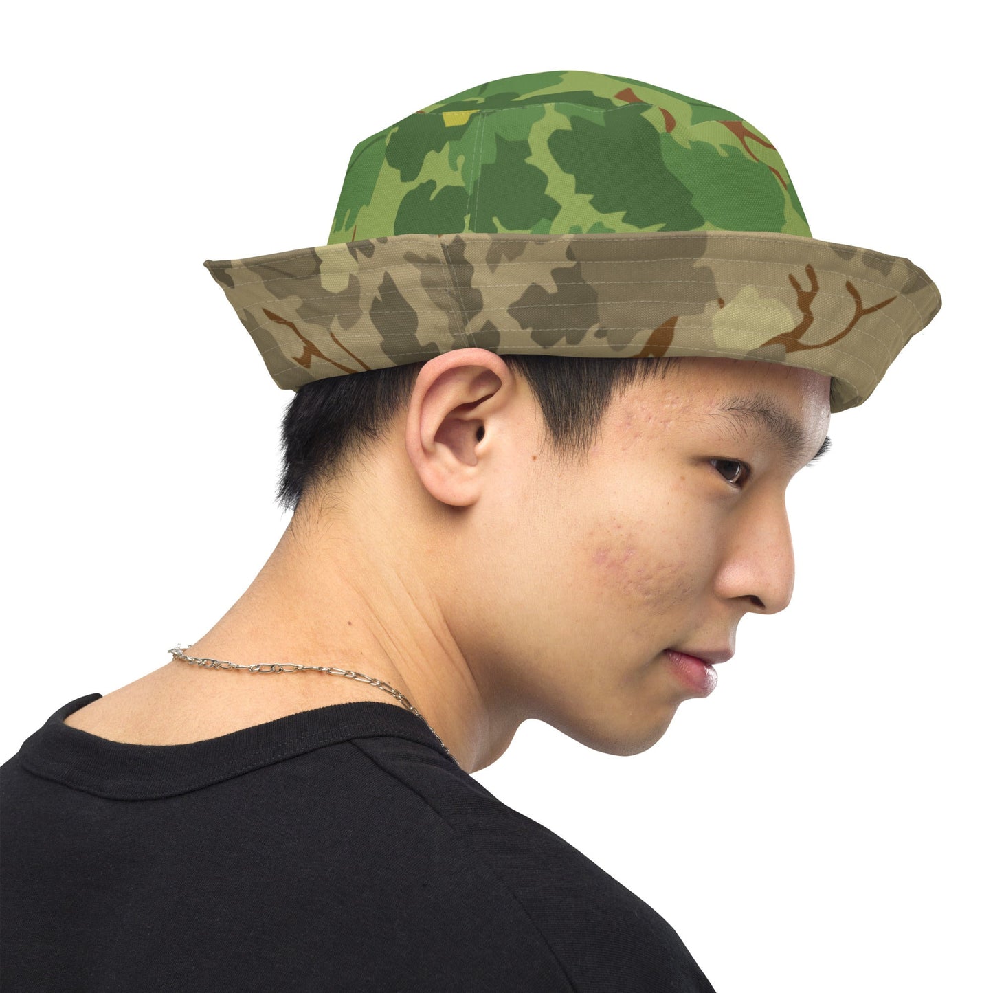 American Mitchell Wine Leaf Brown CAMO Reversible Bucket Hat