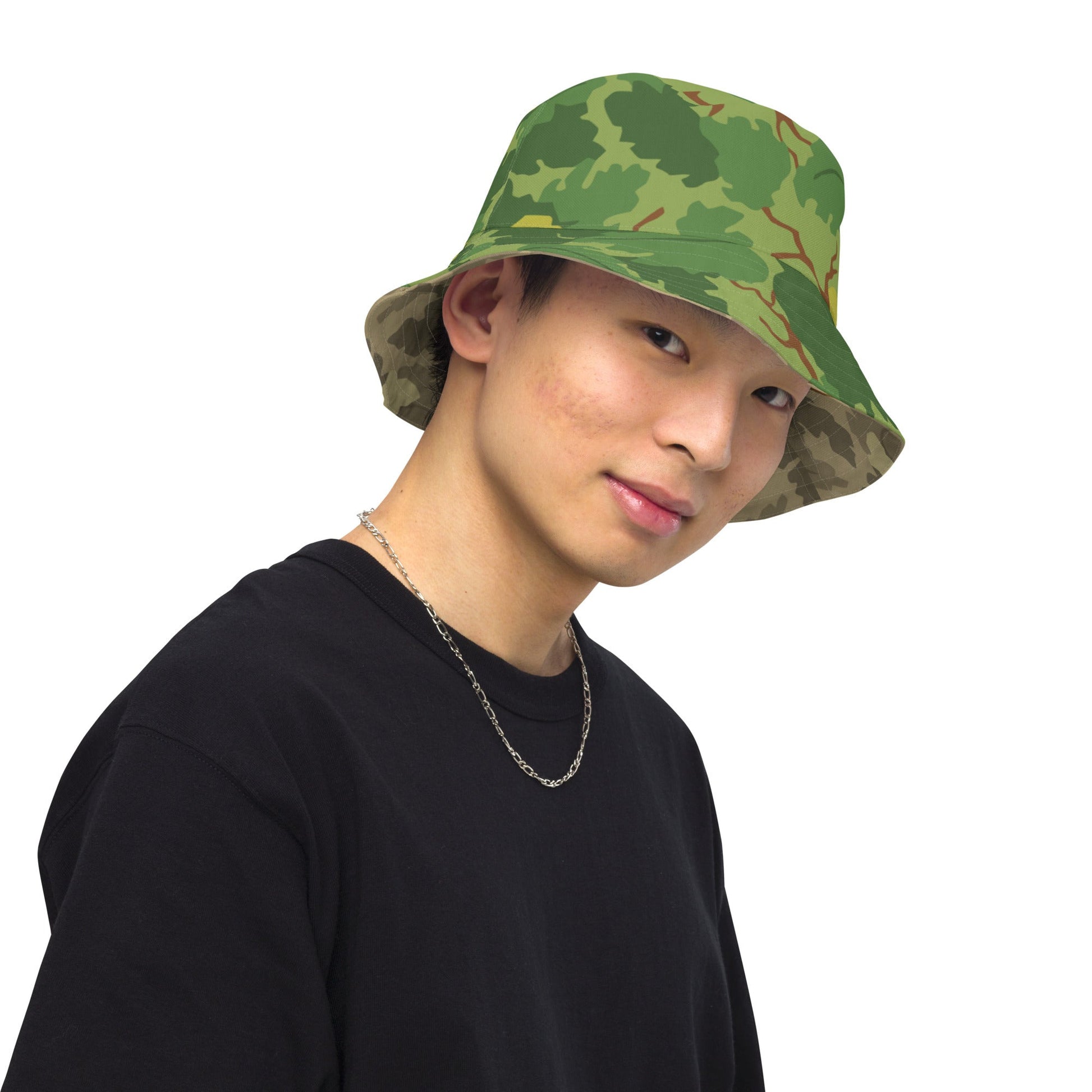 American Mitchell Wine Leaf Brown CAMO Reversible Bucket Hat