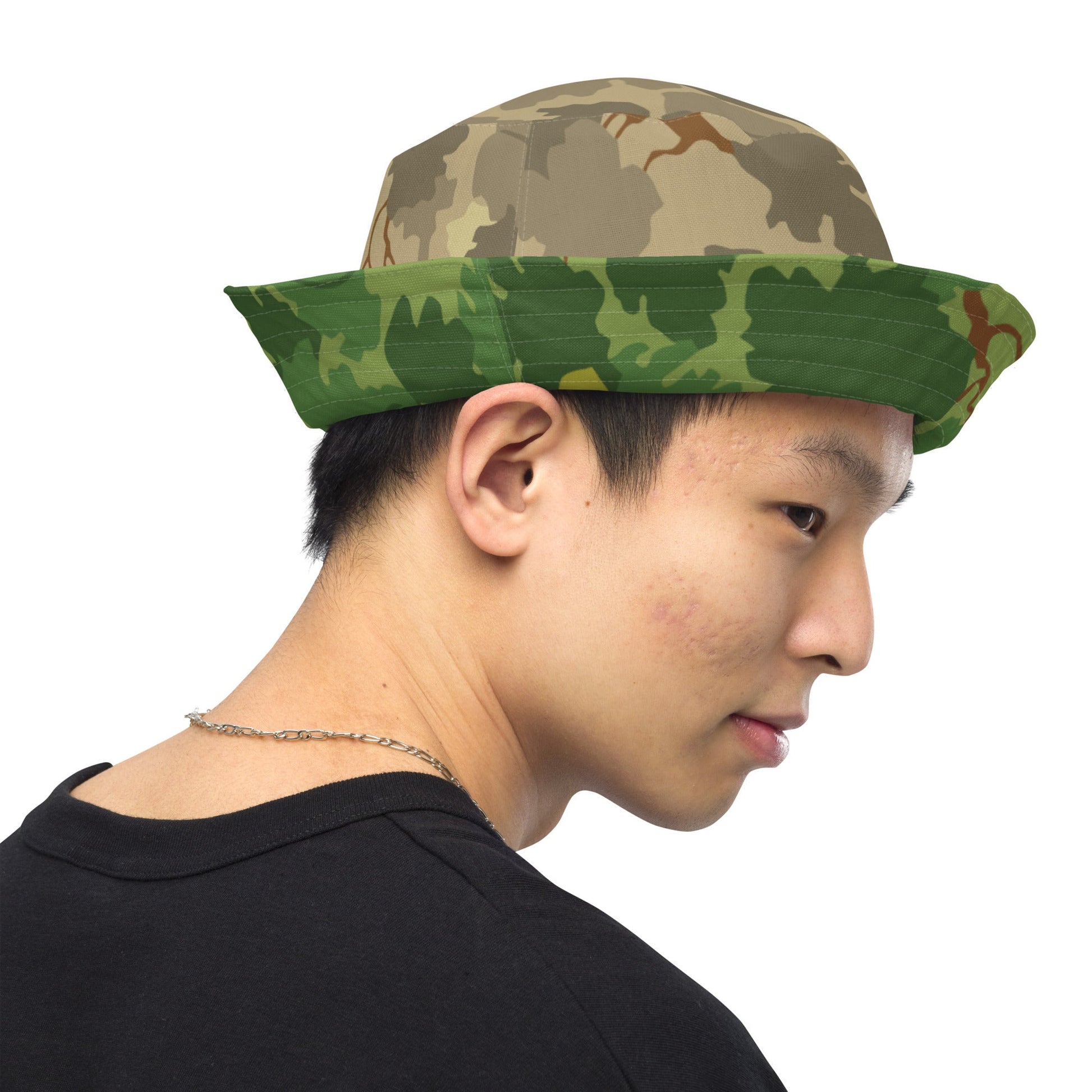 American Mitchell Wine Leaf Brown CAMO Reversible Bucket Hat
