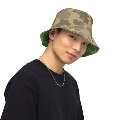 American Mitchell Wine Leaf Brown CAMO Reversible Bucket Hat