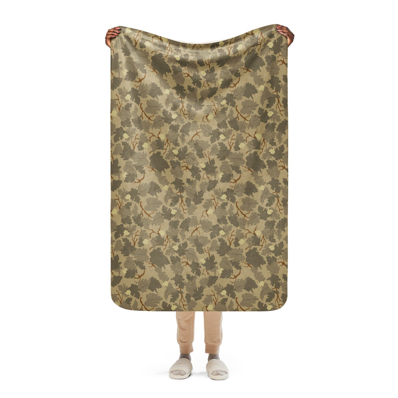 Mitchell Vine Leaf Brown CAMO Sherpa Blanket - 37″×57″
