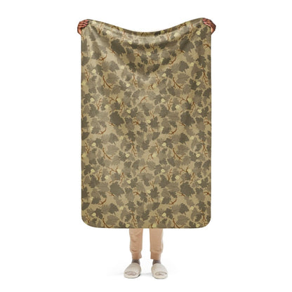 American Mitchell Wine Leaf Brown CAMO Sherpa blanket - 37″×57″