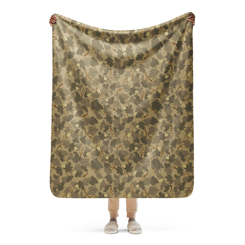 Mitchell Vine Leaf Brown CAMO Sherpa Blanket - 50″×60″