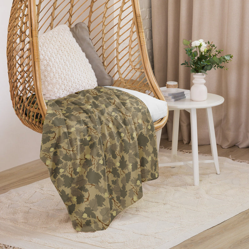 Mitchell Vine Leaf Brown CAMO Sherpa Blanket
