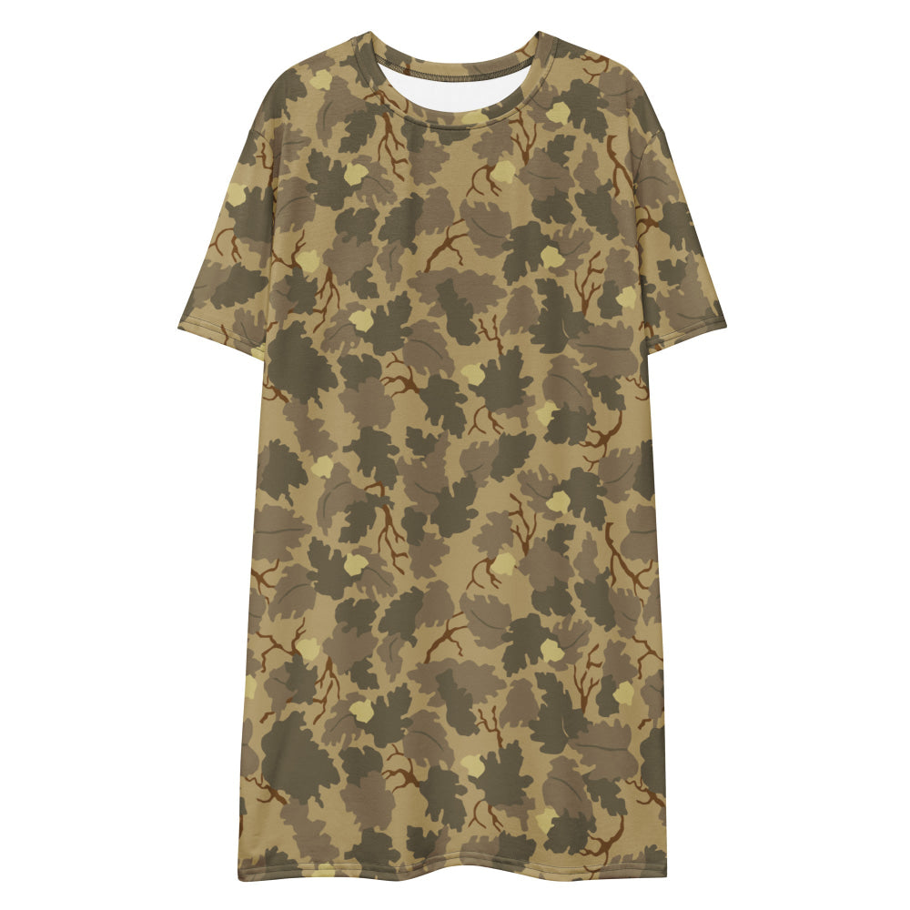 American Mitchell Wine Leaf Brown CAMO T-shirt dress - Womens T-Shirt Dress