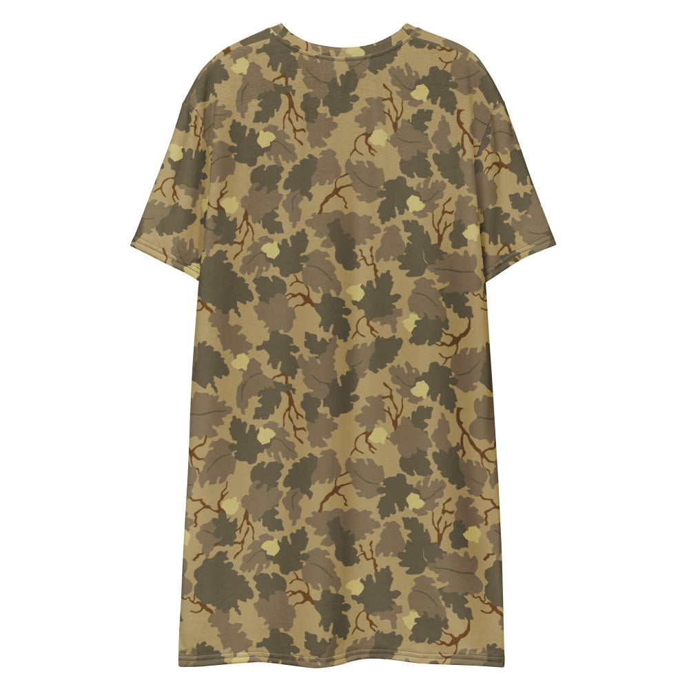 American Mitchell Wine Leaf Brown CAMO T-shirt dress - Womens T-Shirt Dress