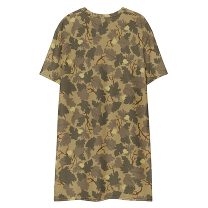 American Mitchell Wine Leaf Brown CAMO T-shirt dress - Womens T-Shirt Dress