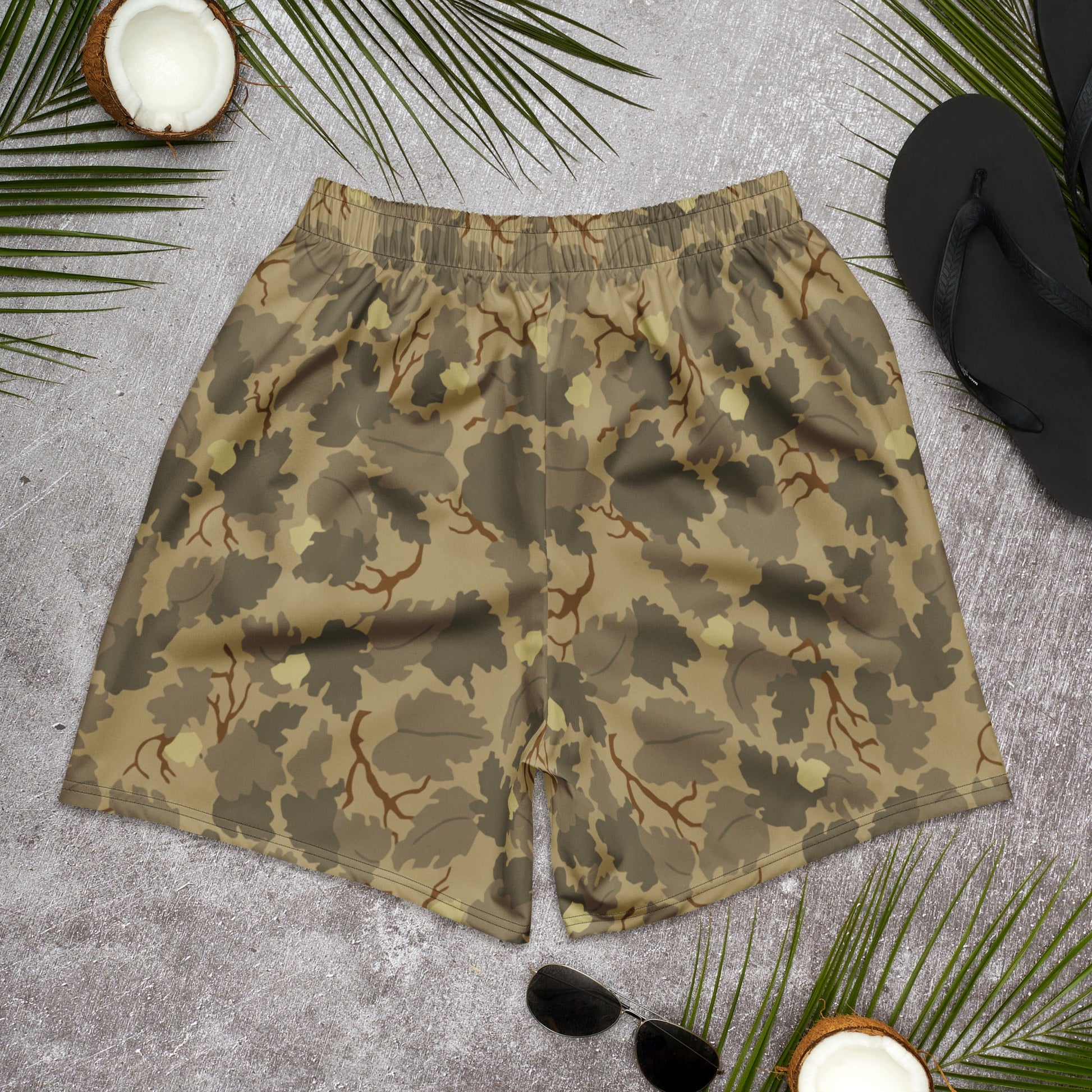 American Mitchell Wine Leaf Brown CAMO Unisex Athletic Long Shorts
