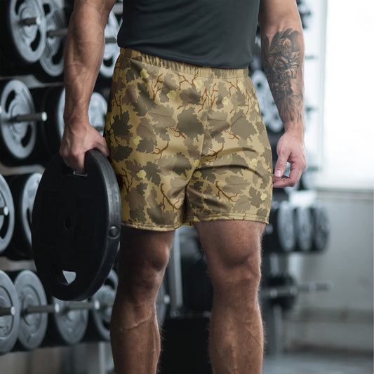 American Mitchell Wine Leaf Brown CAMO Unisex Athletic Long Shorts - XS