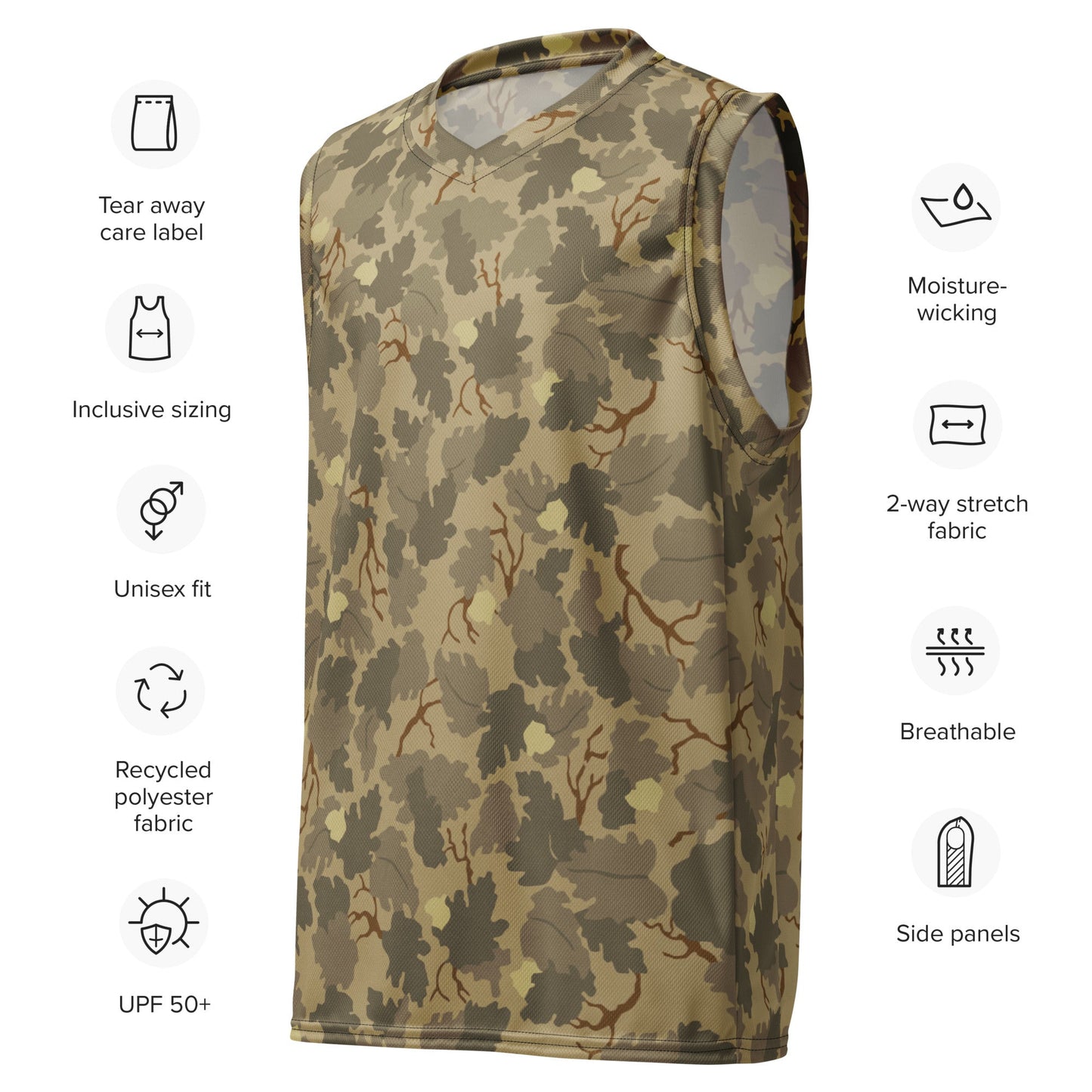 American Mitchell Wine Leaf Brown CAMO Unisex Basketball Jersey