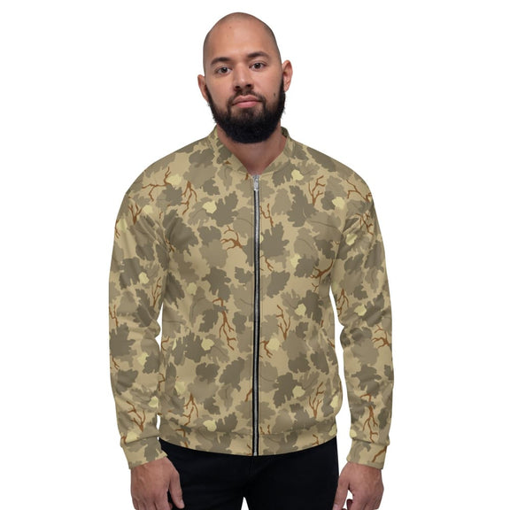 American Mitchell Wine Leaf Brown CAMO Unisex Bomber Jacket