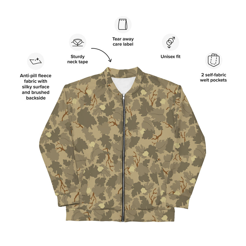 Mitchell Vine Leaf Brown CAMO Unisex Bomber Jacket