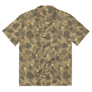 Mitchell Vine Leaf Brown CAMO Unisex Short-Sleeve Button Shirt - 2XS - Button-Up